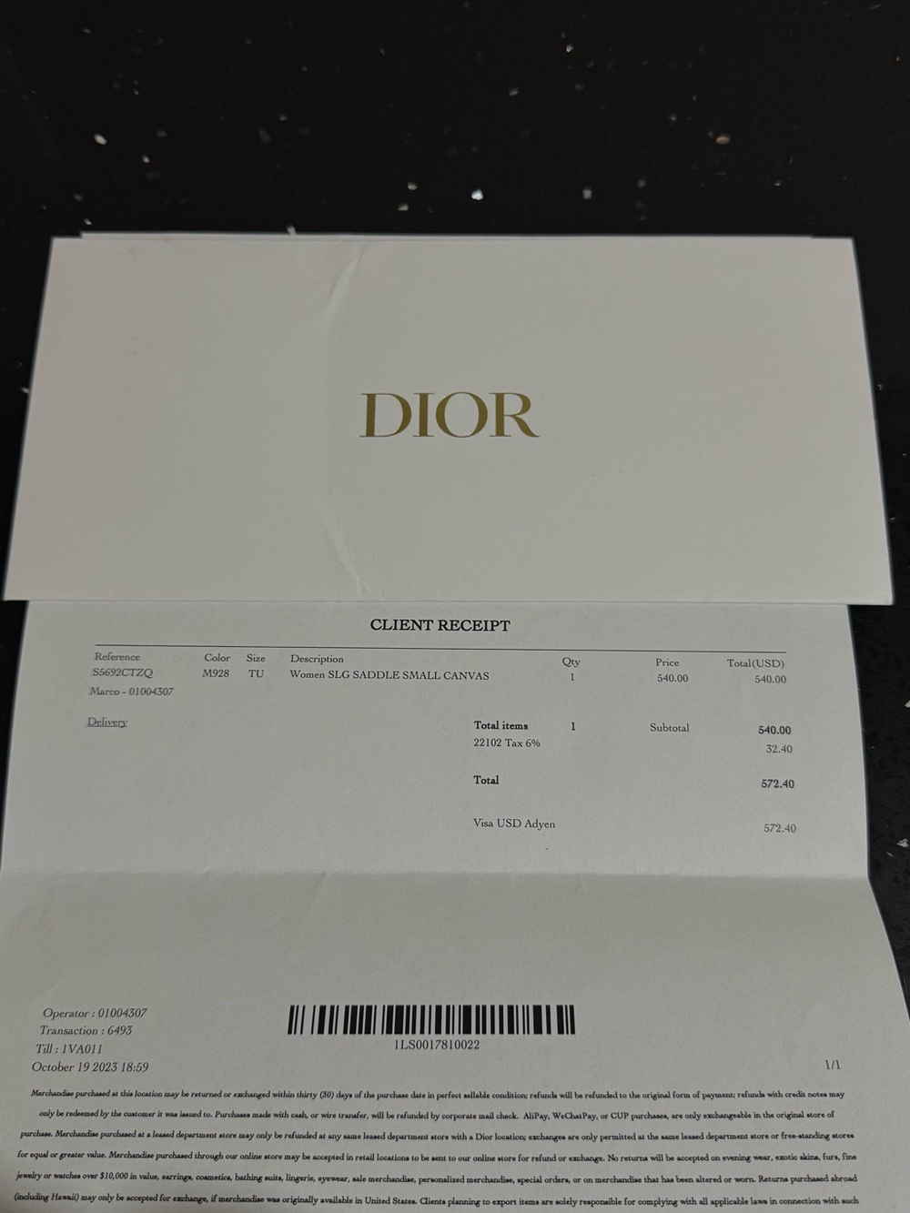 DIOR Saddle Small Canvas - Picture 6 of 6